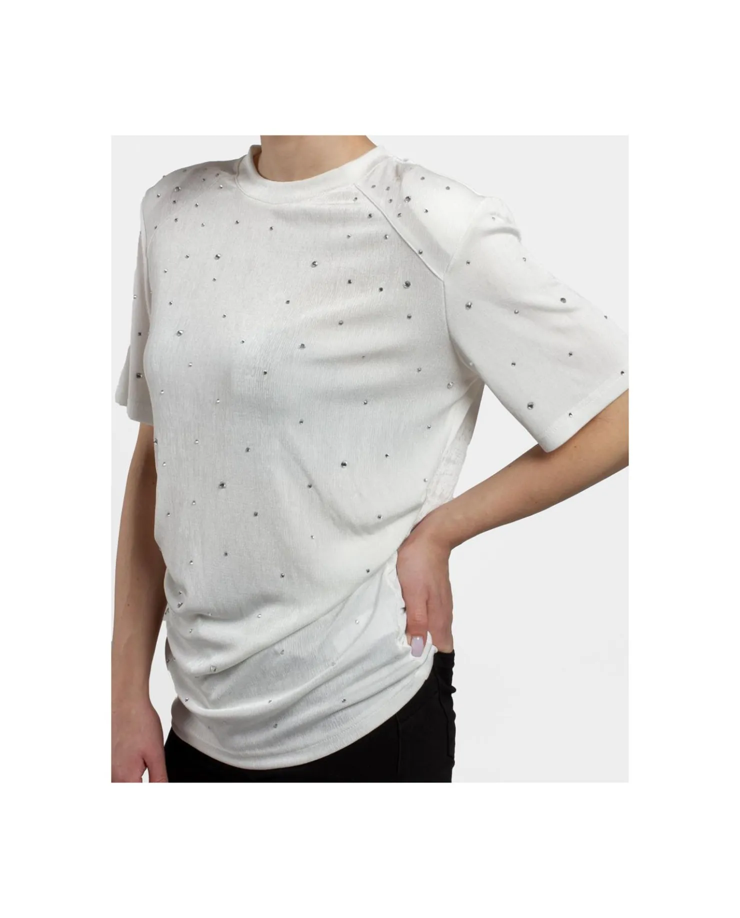Cuplé Camiseta Strass Punto Blanco