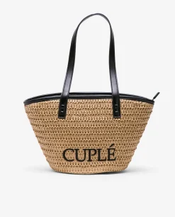 Discount Cuplé Capazo Rafia Beig