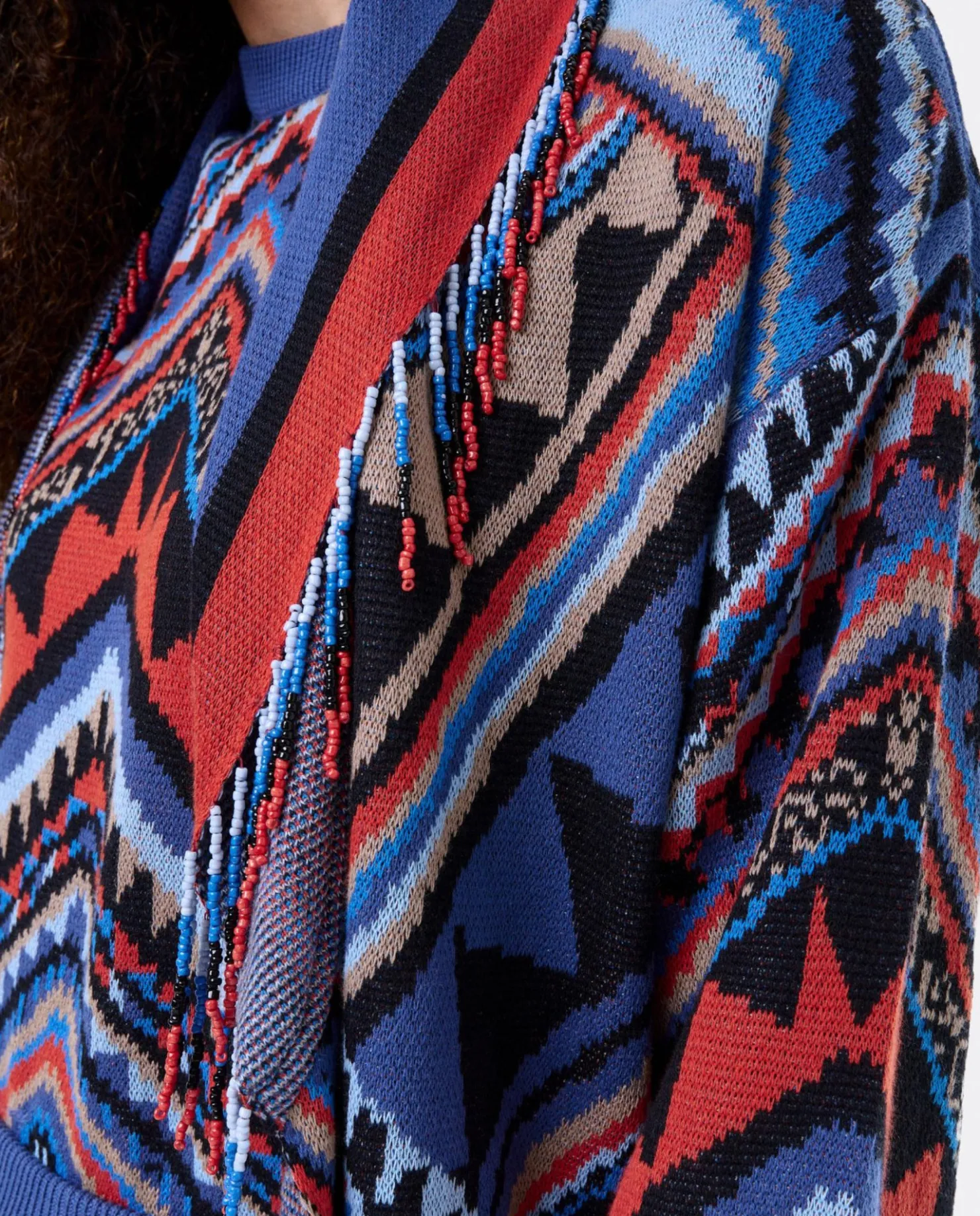 Discount Cuplé Cardigan Etnico Punto Tricot Multicolor