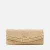 Cuplé Cartera Mano Solapa Textil Beig