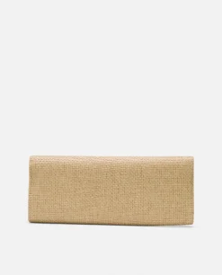 Cuplé Cartera Mano Solapa Textil Beig