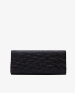 Online Cuplé Cartera Mano Solapa Textil Negro