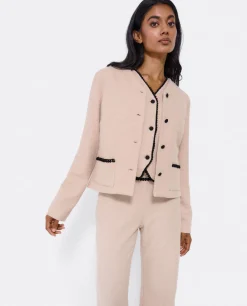 Online Cuplé Chaqueta Corta Tweed Beig