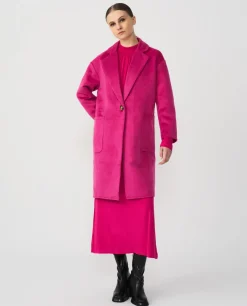 Outlet Cuplé Chaqueta Larga Pano Fucsia