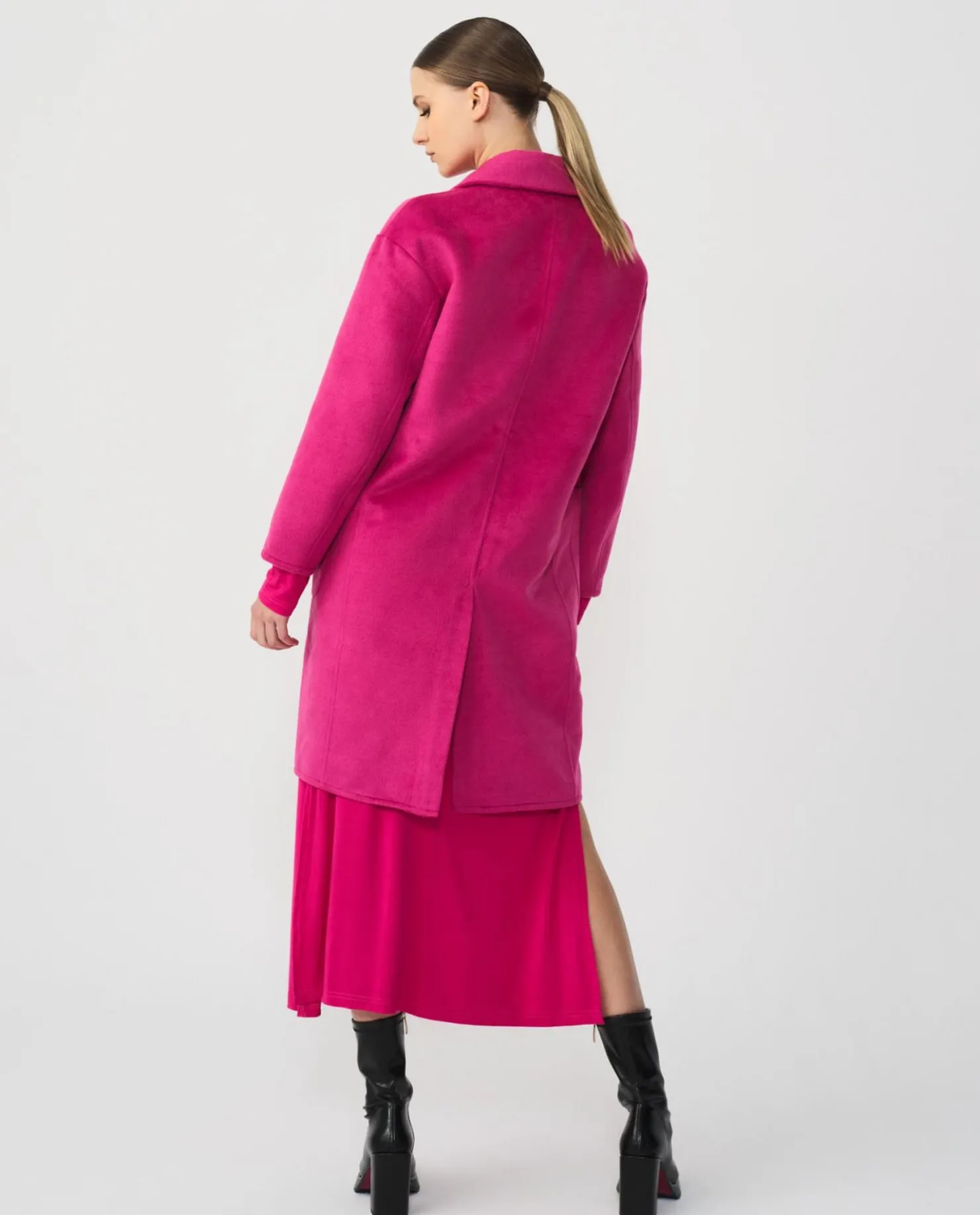 Outlet Cuplé Chaqueta Larga Pano Fucsia