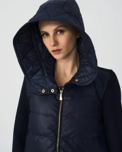 Clearance Cuplé Chaqueta Neopreno Larga Neopreno Marino