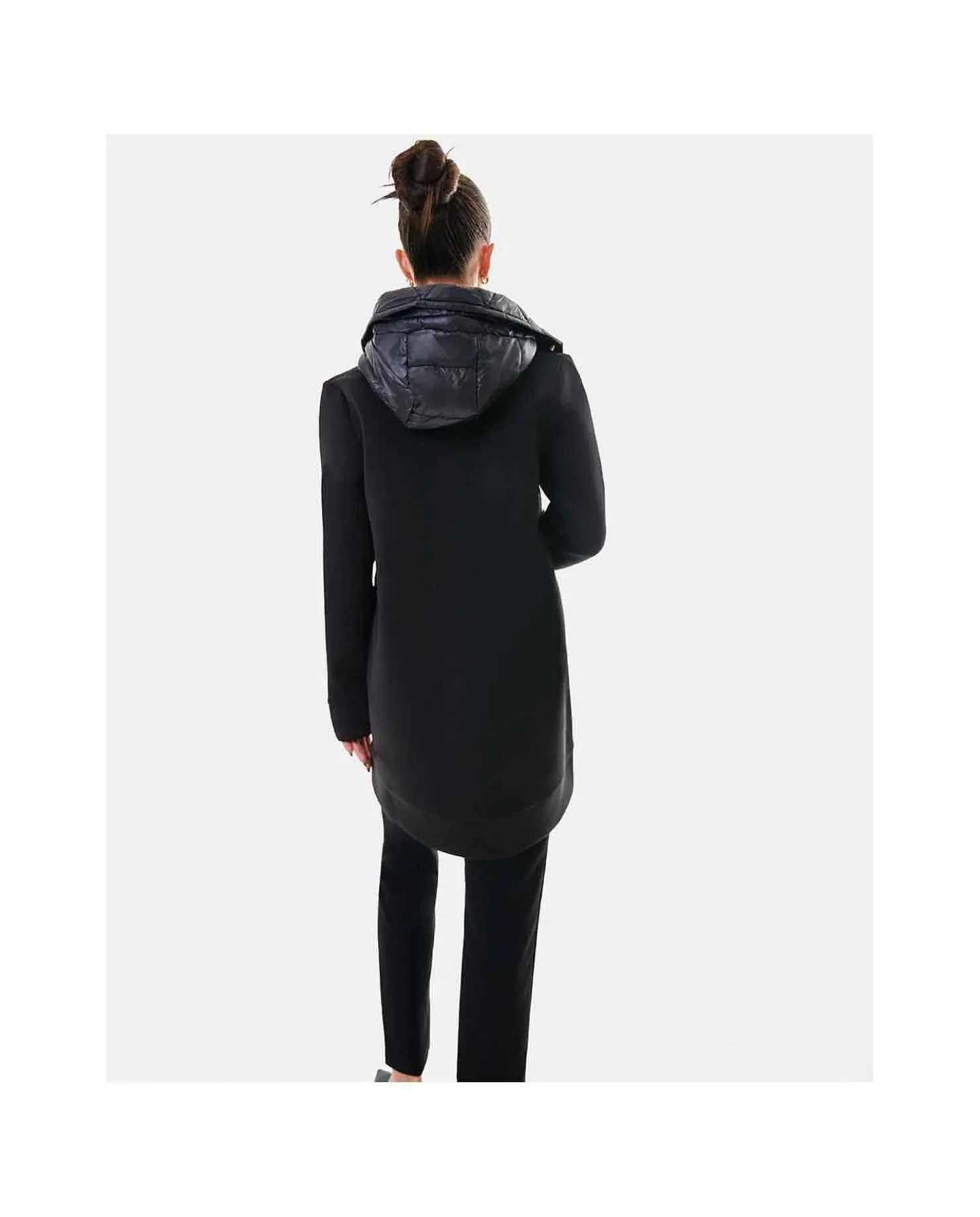 Outlet Cuplé Chaqueta Neopreno Larga Neopreno Negro
