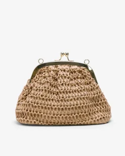 Clearance Cuplé Clutch Rafia Beig