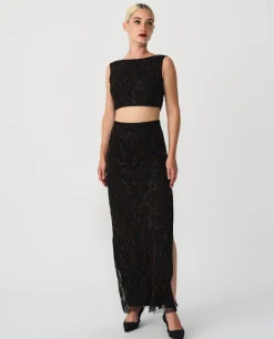 Discount Cuplé Conjunto Top Falda Gasa Negro