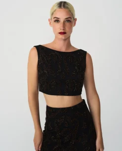 Discount Cuplé Conjunto Top Falda Gasa Negro