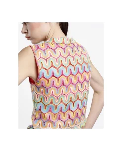Hot Cuplé Crop Top Crochet Multicolor