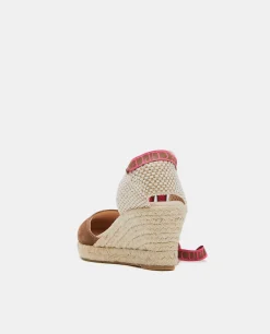 New Cuplé Cuna Yute Con Cintas Serraje Marron