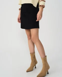 Sale Cuplé Falda Mini Volante Punto Negro