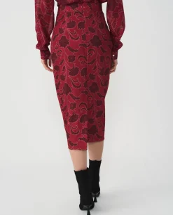 Online Cuplé Falda Tubo Largo Midi Sedin Estampado Flor Cool