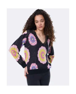 Sale Cuplé Jersey Pico Punto Estampado Flor Multi