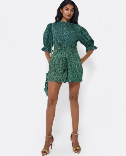Online Cuplé Mono Corto Crep Leopardo Verde