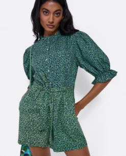 Online Cuplé Mono Corto Crep Leopardo Verde