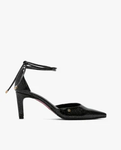 Clearance Cuplé Pala Talon Medio Charol Negro