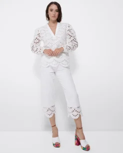 Hot Cuplé Pantalon Bajo Guipur Algodon Blanco