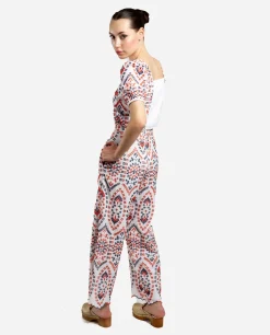 New Cuplé Pantalon Bordado Algodon Multicolor