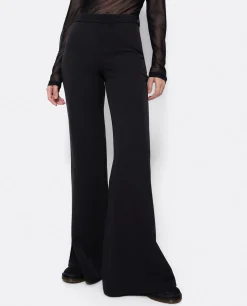 Cuplé Pantalon Campana Doble Tela Negro