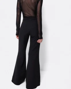 Cuplé Pantalon Campana Doble Tela Negro