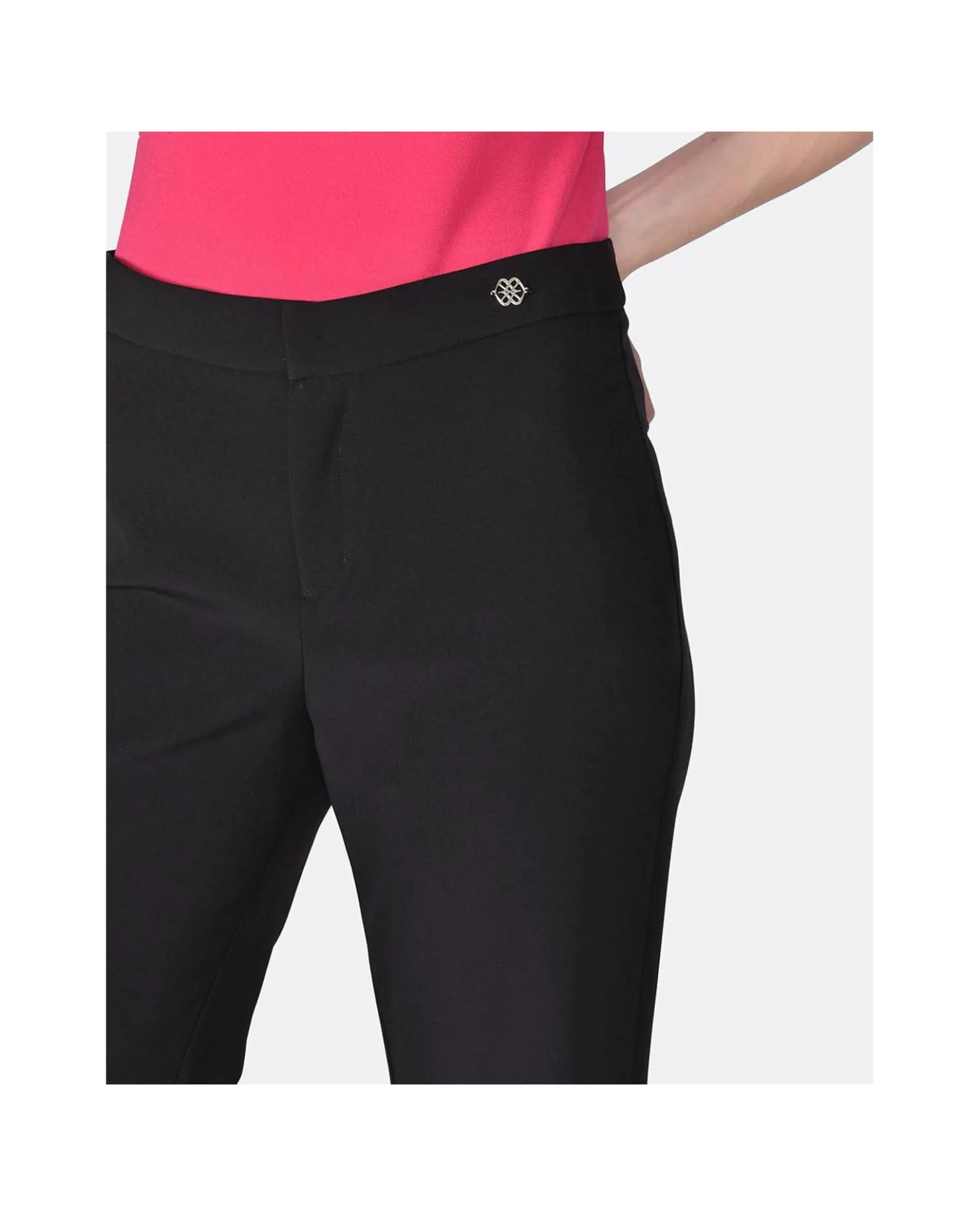 Cuplé Pantalon Campana Doble Tela Negro