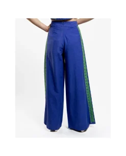 Sale Cuplé Pantalon Palazzo Algodon Azul