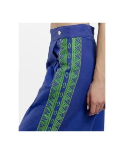 Sale Cuplé Pantalon Palazzo Algodon Azul