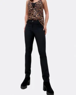 Discount Cuplé Pantalon Pitillo Doble Tela Negro