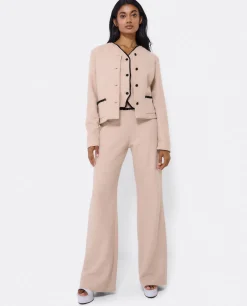 Discount Cuplé Pantalon Puntilla Tweed Beig