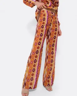 Cuplé Pantalon Recto Tejido Estampado Etnico