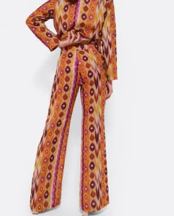Cuplé Pantalon Recto Tejido Estampado Etnico