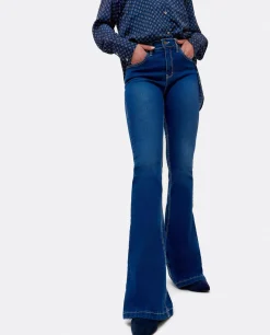 Outlet Cuplé Pantalon Vaquero Con Campana Vaquero Marino