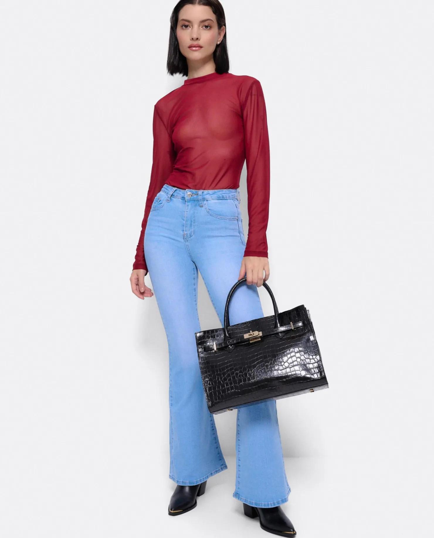 Cuplé Pantalon Vaquero Con Campana Vaquero Azul