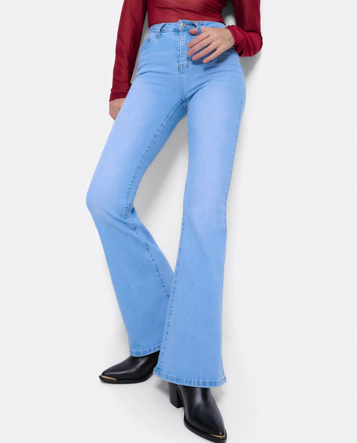 Cuplé Pantalon Vaquero Con Campana Vaquero Azul