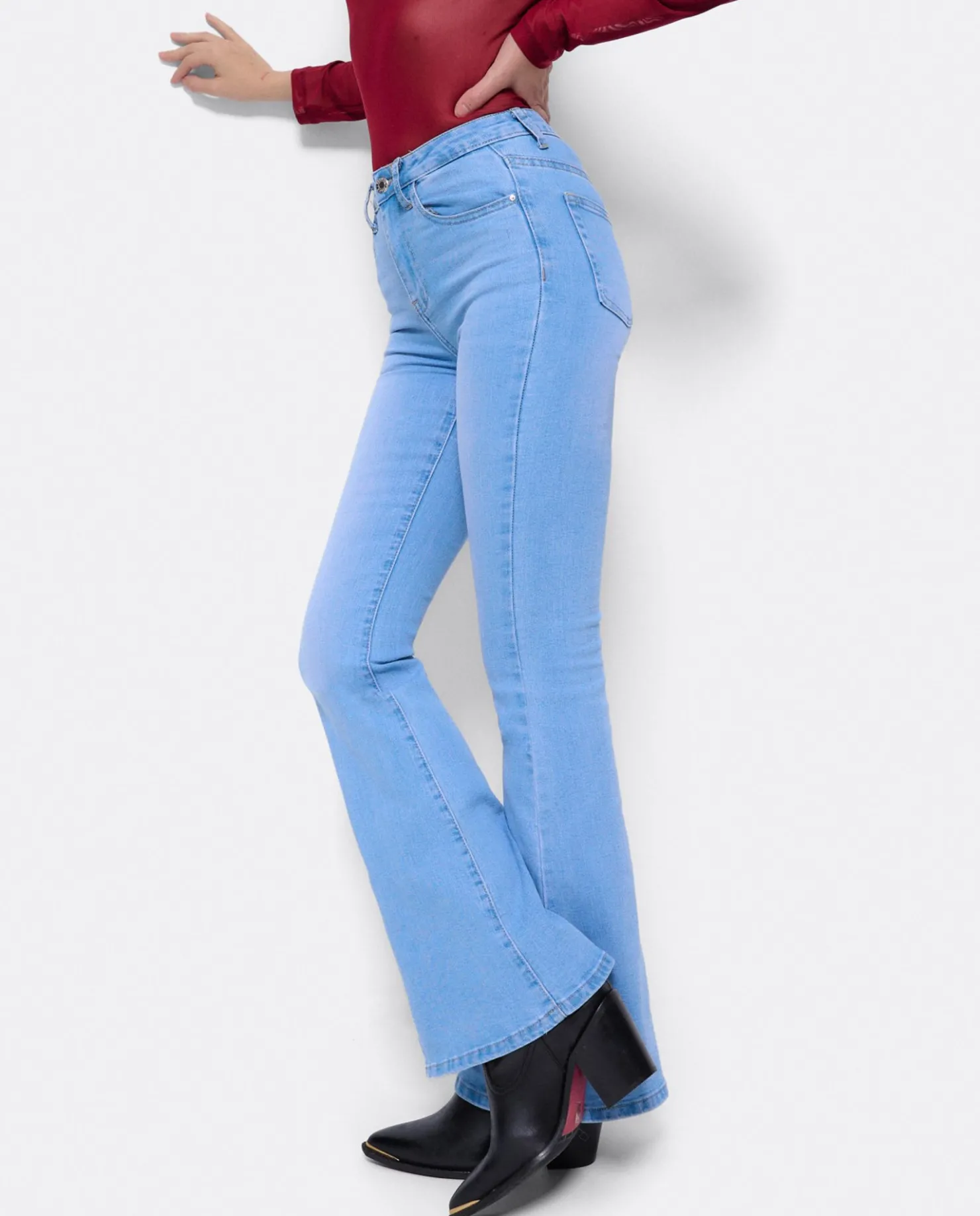 Cuplé Pantalon Vaquero Con Campana Vaquero Azul