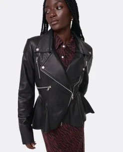 Best Cuplé Pelum Biker Chaqueta Piel Negro
