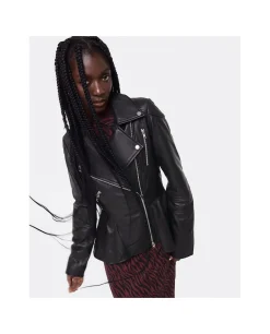 Best Cuplé Pelum Biker Chaqueta Piel Negro