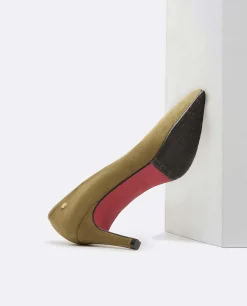 Online Cuplé Salon Pico Ultrasuede Kaki
