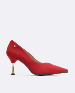 Clearance Cuplé Salon Pico Ultrasuede Rojo