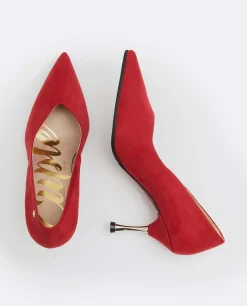 Clearance Cuplé Salon Pico Ultrasuede Rojo