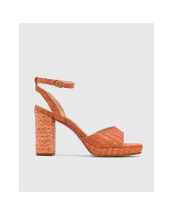 Sale Cuplé Sandalia Almunecar Rafia Naranja