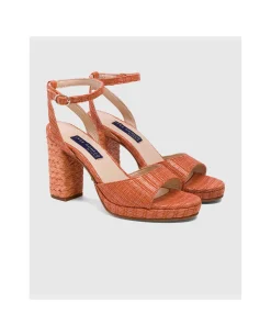 Sale Cuplé Sandalia Almunecar Rafia Naranja