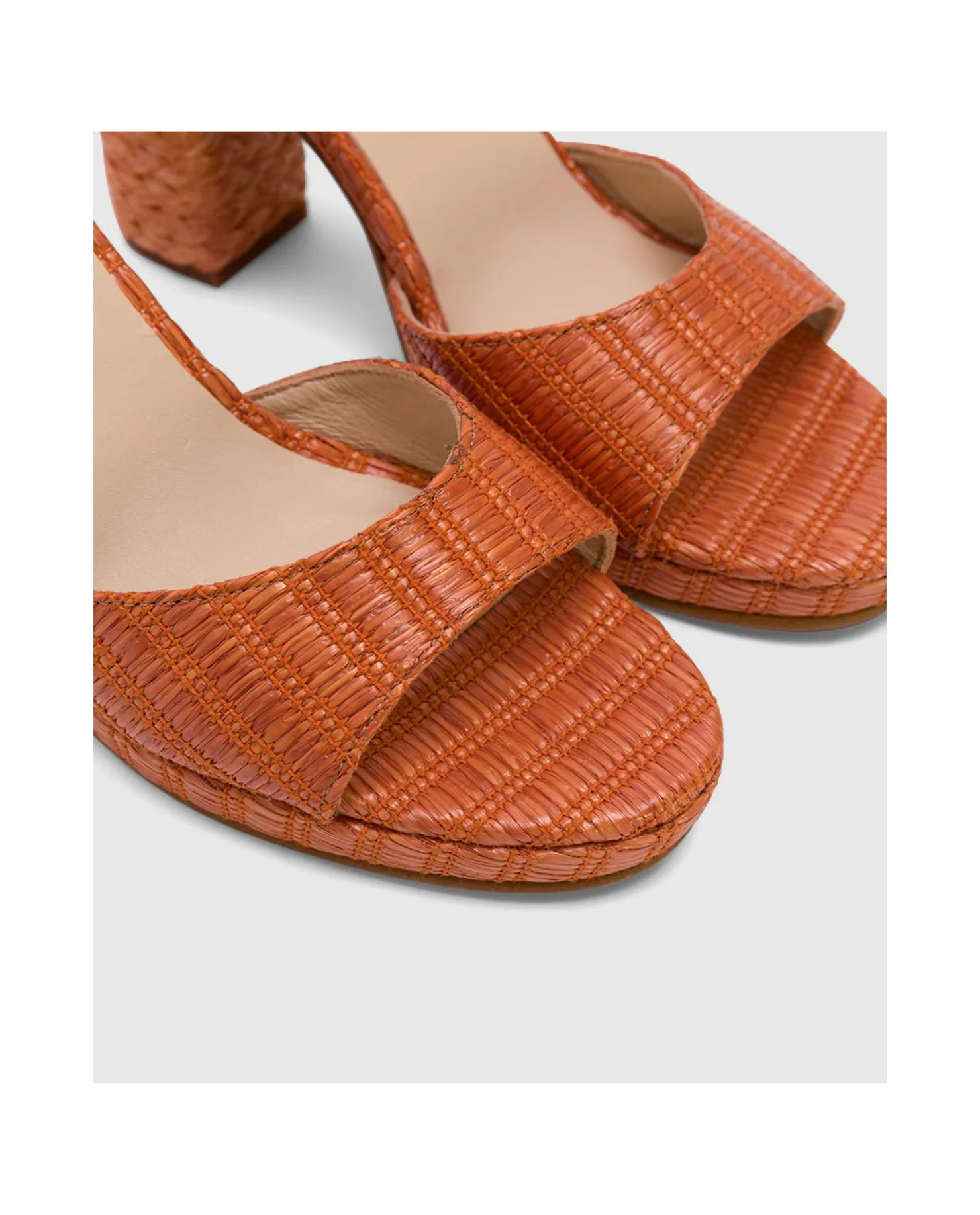 Sale Cuplé Sandalia Almunecar Rafia Naranja