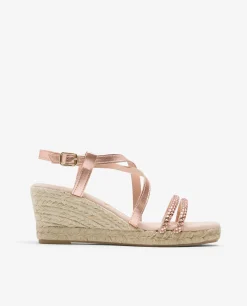 Sale Cuplé Sandalia Cuna Tiras Strass Rosa