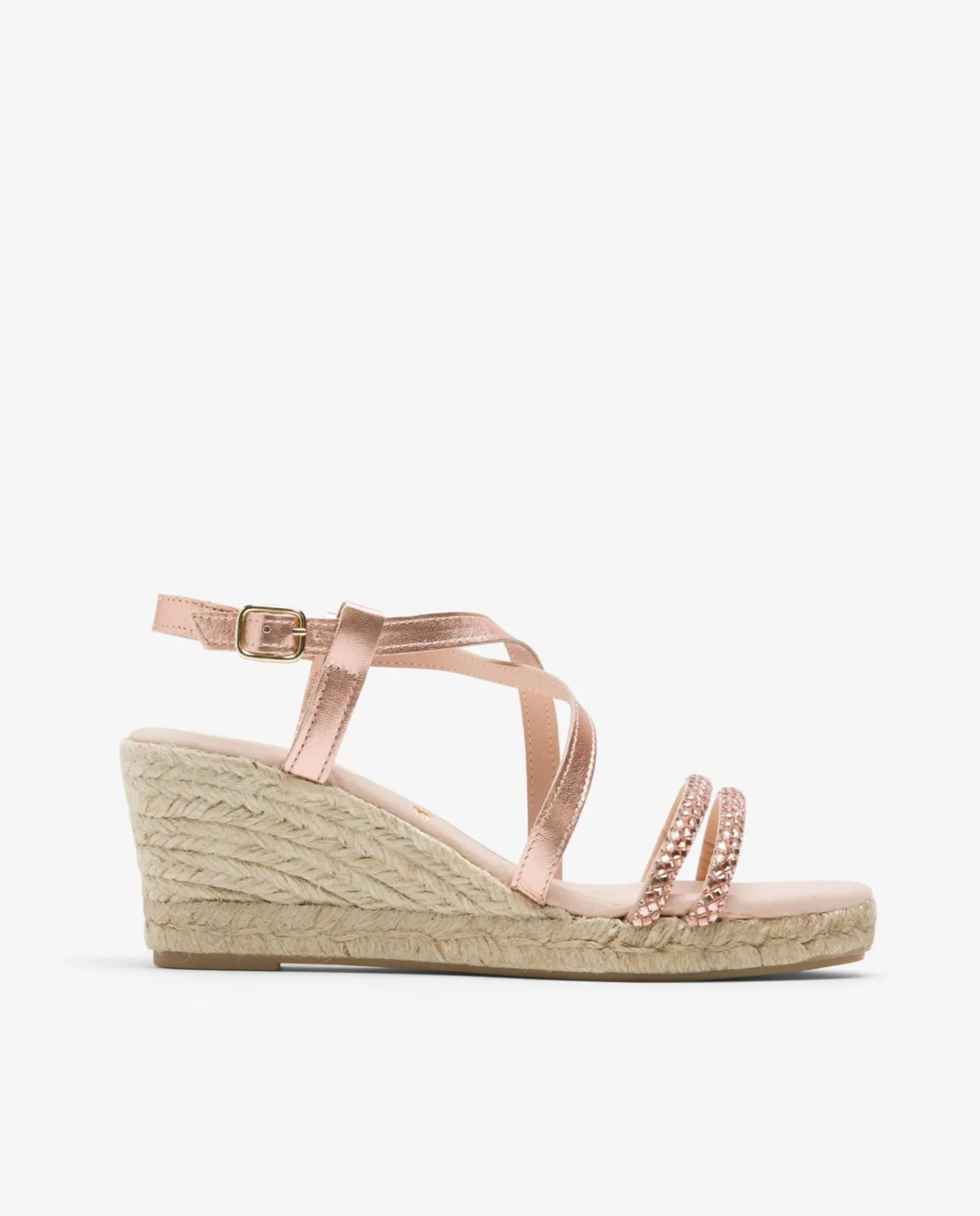 Sale Cuplé Sandalia Cuna Tiras Strass Rosa