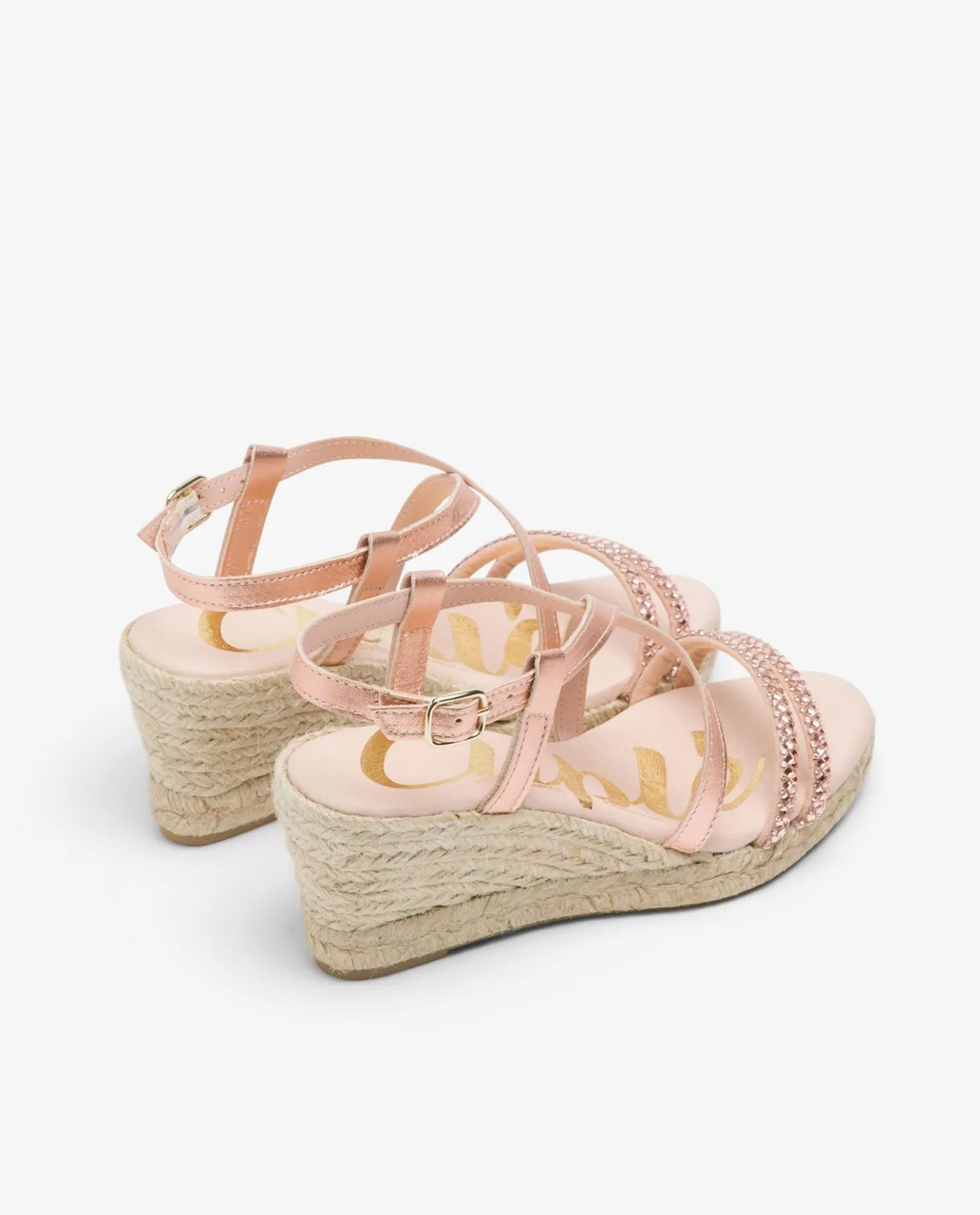 Sale Cuplé Sandalia Cuna Tiras Strass Rosa