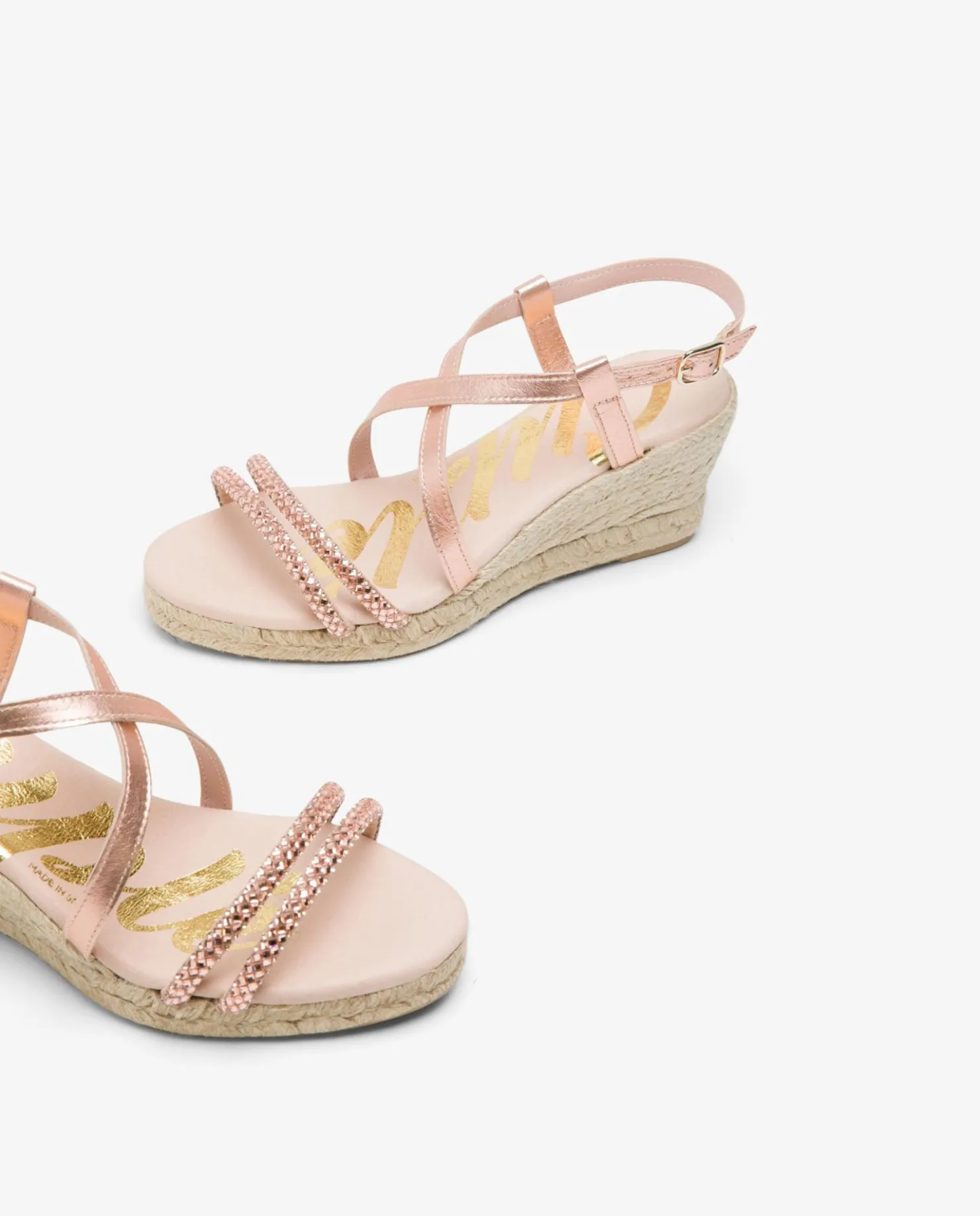 Sale Cuplé Sandalia Cuna Tiras Strass Rosa