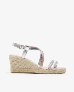 Online Cuplé Sandalia Cuna Tiras Strass Plata